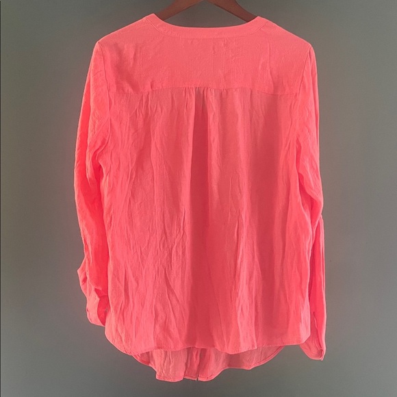 Zac and Rachel Bright Pink V-Neck Blouse - Picture 4 of 5